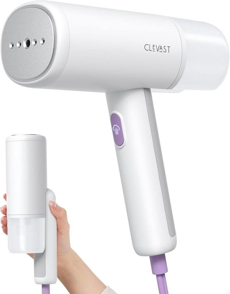 CLEVAST بخار للملابس، بخار محمول للملابس، بخار يدوي وقابل للطي بحجم السفر، مزيل تجاعيد سريع التسخين خلال 30 ثانية، إخراج بخار قوي، 120 فولت فقط - Image 1